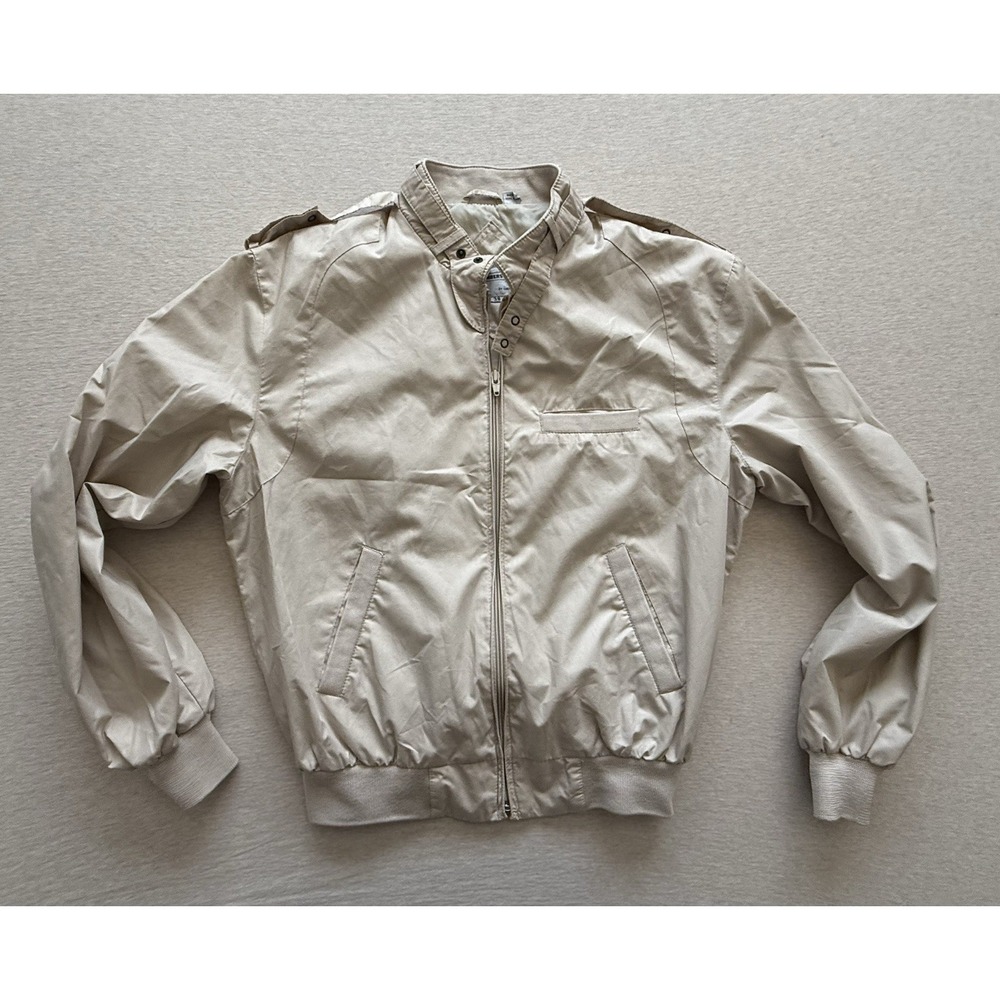 Members Only Men's Size 38 Full Zip Jacket Beige